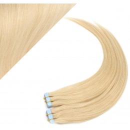 Vlasy pre metódu Pu Extension / Tapex / Tape Hair / Tape IN 50cm - najsvetlejšia blond