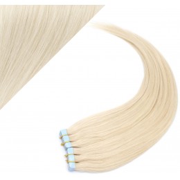 Vlasy pre metódu Pu Extension / Tapex / Tape Hair / Tape IN 50cm - platinová blond
