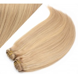 Clip in maxi set 43cm pravé ľudské vlasy - REMY 140g - PRÍRODNÁ / SVETLEJŠIA BLOND