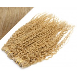 Kučeravý clip in maxi set 53cm pravé ľudské vlasy - REMY 200g - PRÍRODNÁ BLOND