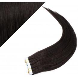 Vlasy pre metódu Pu Extension / Tapex / Tape Hair / Tape IN 40cm - prírodná čierna