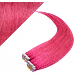 Vlasy pre metódu Pu Extension / Tapex / Tape Hair / Tape IN 50cm - ružová