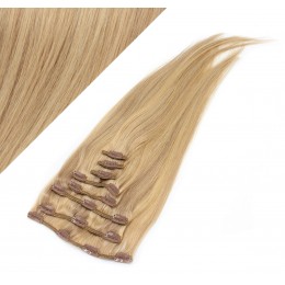 Clip in vlasy 53cm 100% ľudské - REMY 100g - PRÍRODNÁ/SVETLEJŠIA BLOND