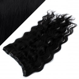 Clip in REMY vlasový pás 63cm vlnitý - čierna