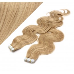 Vlasy pre metódu Tapex / Tape Hair / Tape IN 50cm vlnité - prírodná / svetlejšia blond