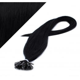Vlasy európskeho typu na predlžovanie keratínom 40cm - čierne