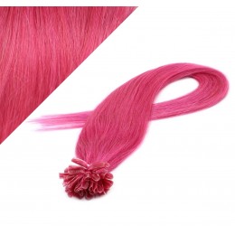 Vlasy európskeho typu na predlžovanie keratínom 40cm - ružové